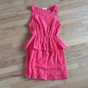 Adorable pink lace above the knee dress